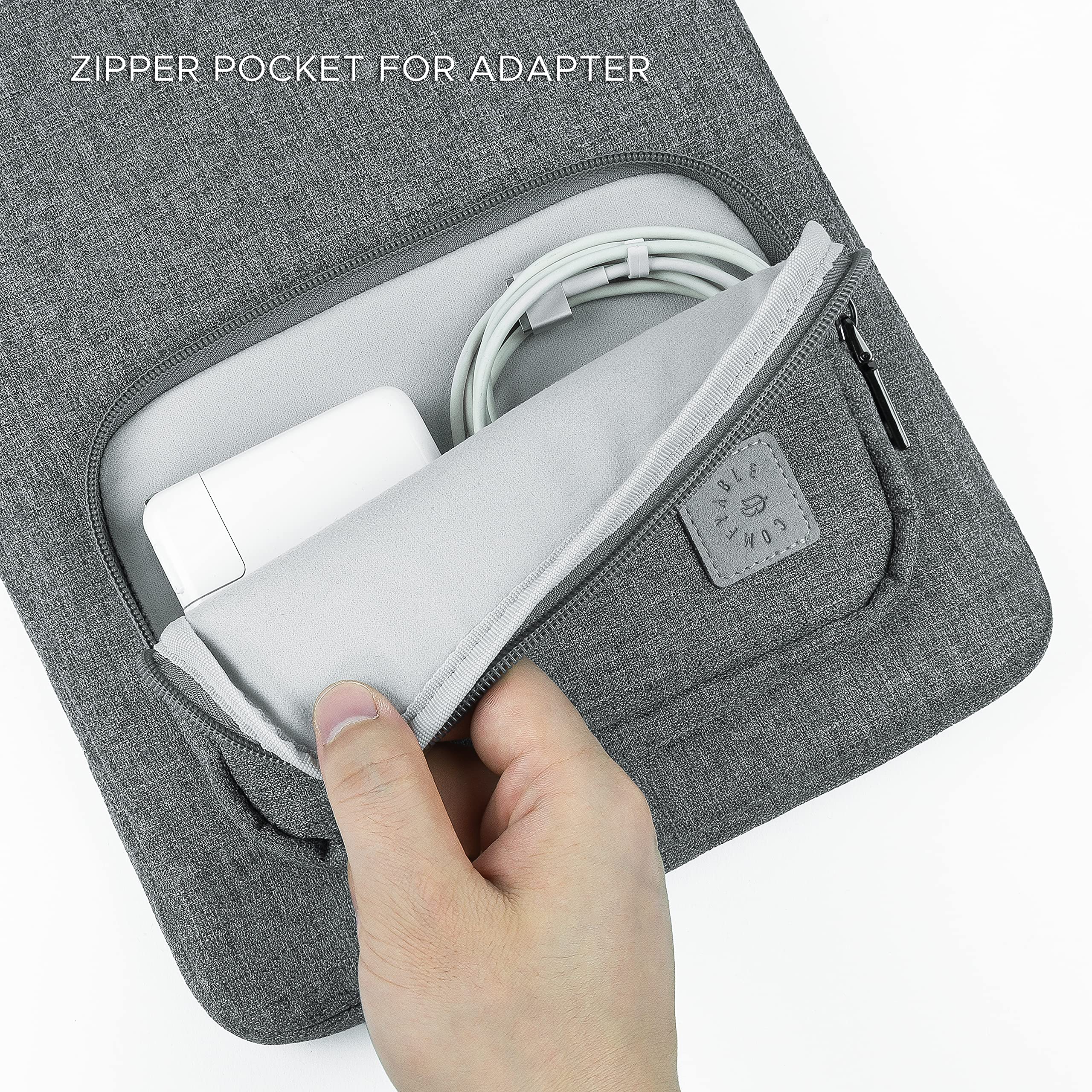 Premium 13-13.3 Inch Laptop Sleeve for MacBook Pro & Air | Shockproof Protective Case with Handle & Accessory Pocket | Perfect for Business Travel, Office & College | Grey