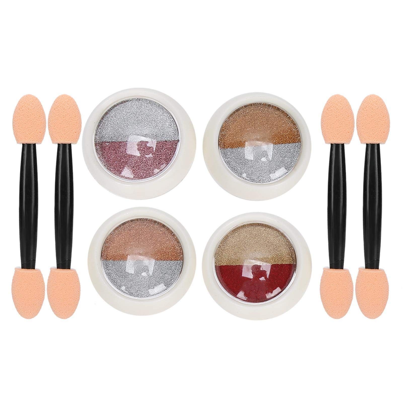 4Pcs Nail Art Glitter Set with 4 Small Powder Brushes - Manicure Pigment for Gel Polish, Face, Body & Eye Makeup - Perfect for Festival, Party & DIY Nail Art Designs