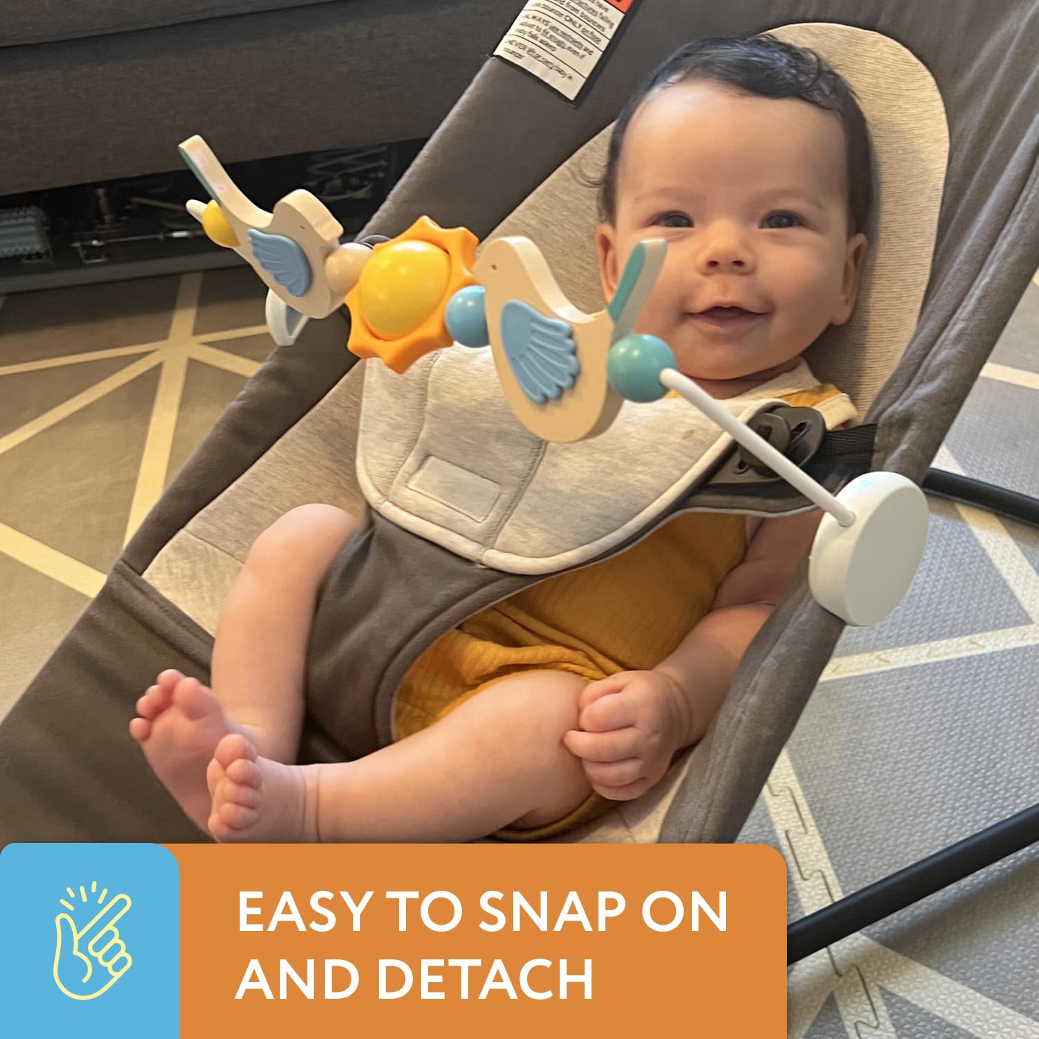 Impresa Wooden Toy Bar for BabyBjorn Bouncer - Natural Wood Baby Toy for Motor Skill Development - Perfect for Playtime, Tummy Time & Sensory Stimulation