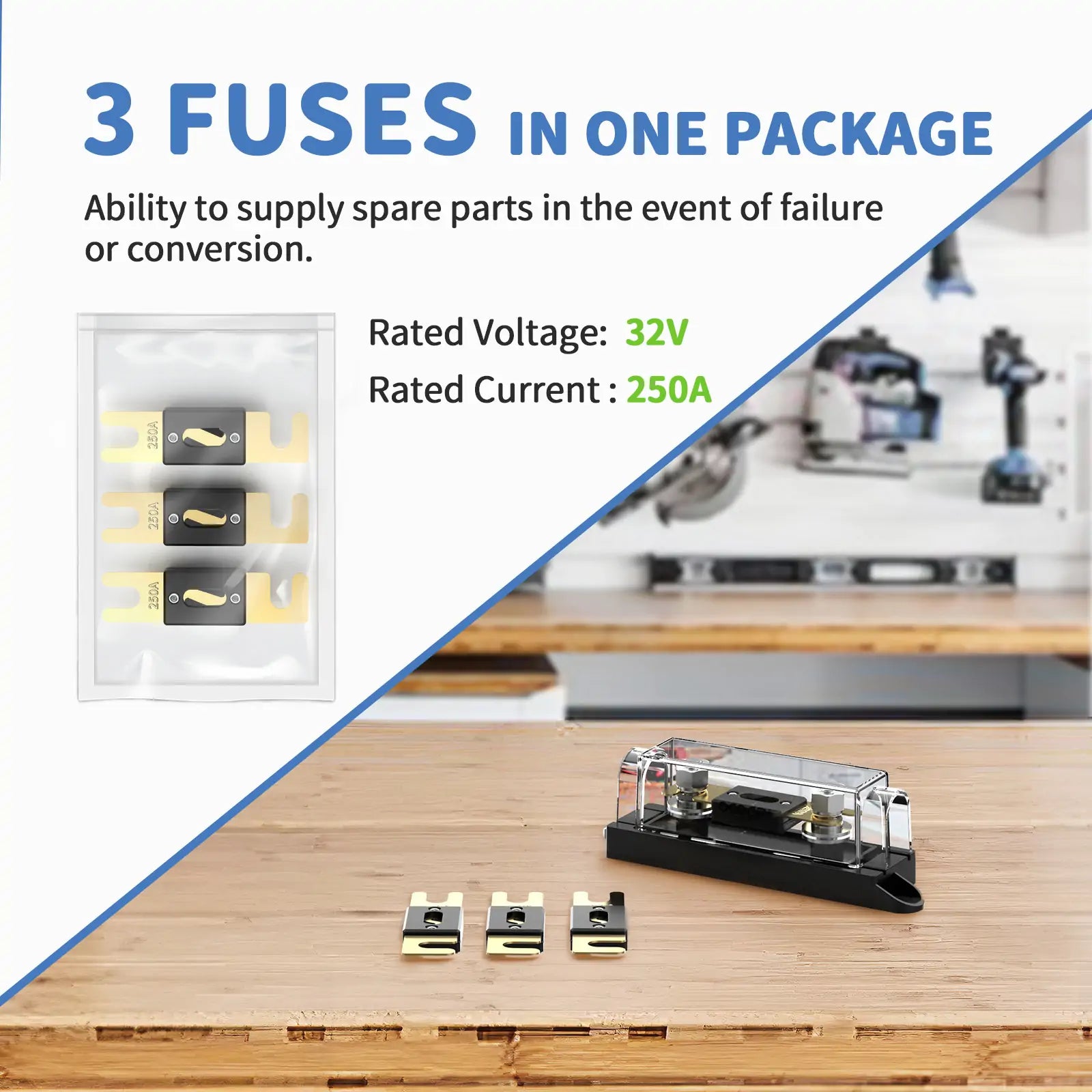 REDODO 250A ANL Fuse - High Amp Car Audio Fuse for Stereo, Amplifier & Off-Road Vehicles | Heavy Duty Circuit Protection for Car Audio Systems, Marine & RV Applications