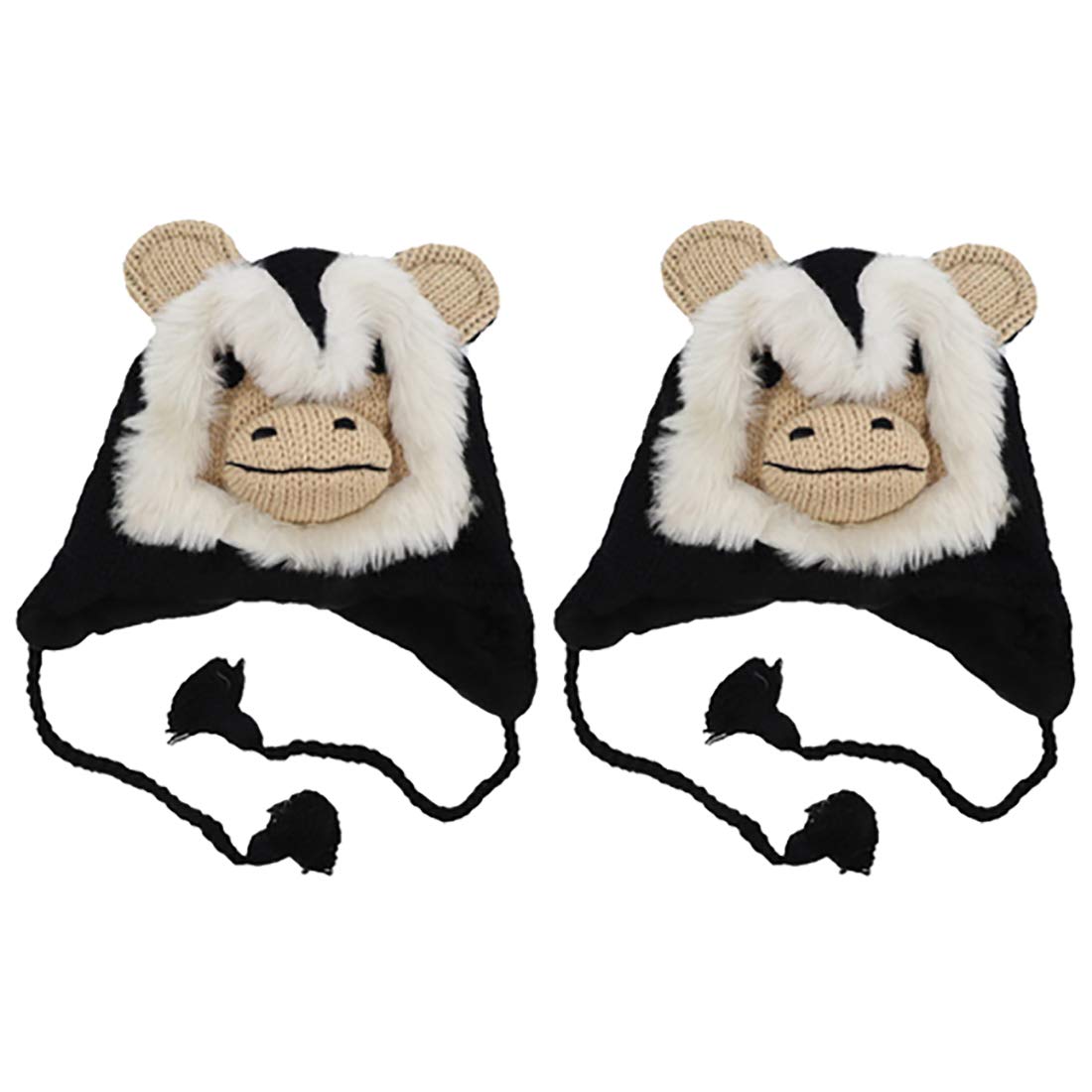 Warm Fleece-Lined Trapper Beanie Hat Set for Kids - Cozy Animal Ear Design for Winter Outdoor Adventures