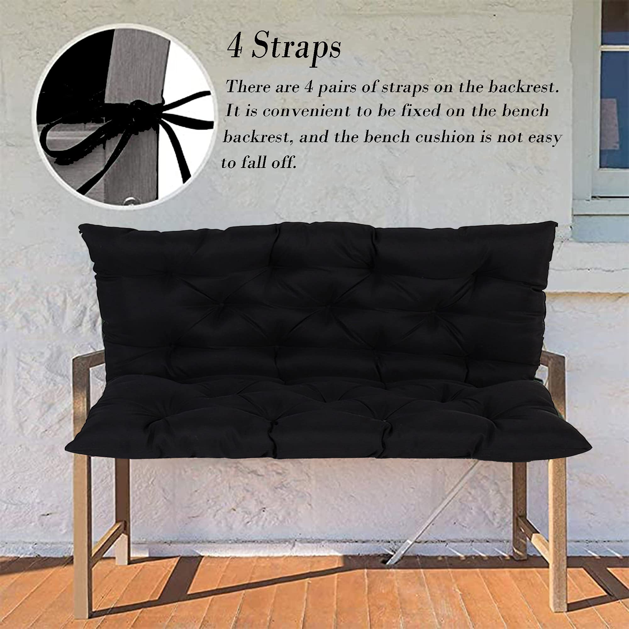 Premium Outdoor Bench Cushion with Backrest - Thick & Comfortable 2-3 Seater Patio Cushion (150x50x50cm, Green) - Perfect for Garden Benches, Porch Swings, Hammocks & Outdoor Furniture Relaxation