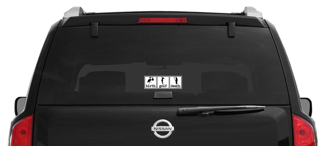 Funny Golf Sticker Decal - Birth.Golf.Death Design for Golf Lovers - Perfect for Golf Clubs, Laptops, Water Bottles & Car Decor