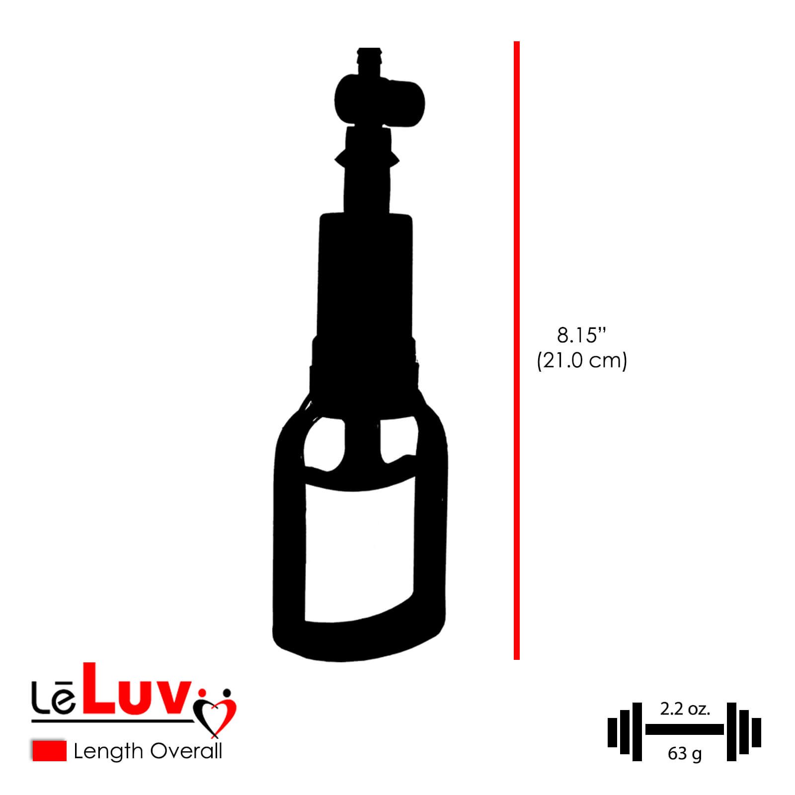 LeLuv Vacuum Pump Kit for Male Enhancement - 2.5 Inch x 12 Inch Cylinder with Clear Hose, TGrip Handle & 4 Constriction Rings | Penis Pump for ED Treatment, Blood Flow Improvement & Sexual Performance | Home Use, Gym, Personal Care