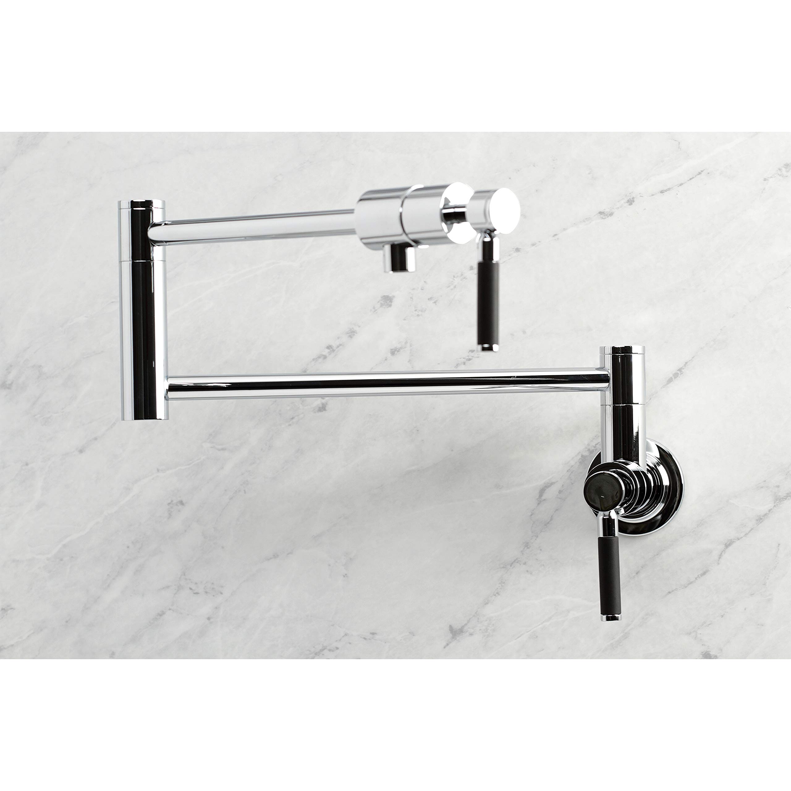 Kingston Brass KS4101DKL Kaiser Wall Mount Pot Filler Faucet - Polished Chrome Finish - Ideal for Kitchen Sink, Stove & Cooking Area