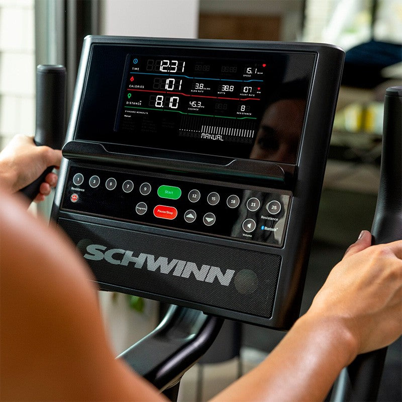 Schwinn 590U Upright Exercise Bike for Home Gym - Magnetic Resistance Indoor Cycling Bike with LCD Display, Heart Rate Monitor & Adjustable Seat - Perfect for Cardio Workouts & Weight Loss