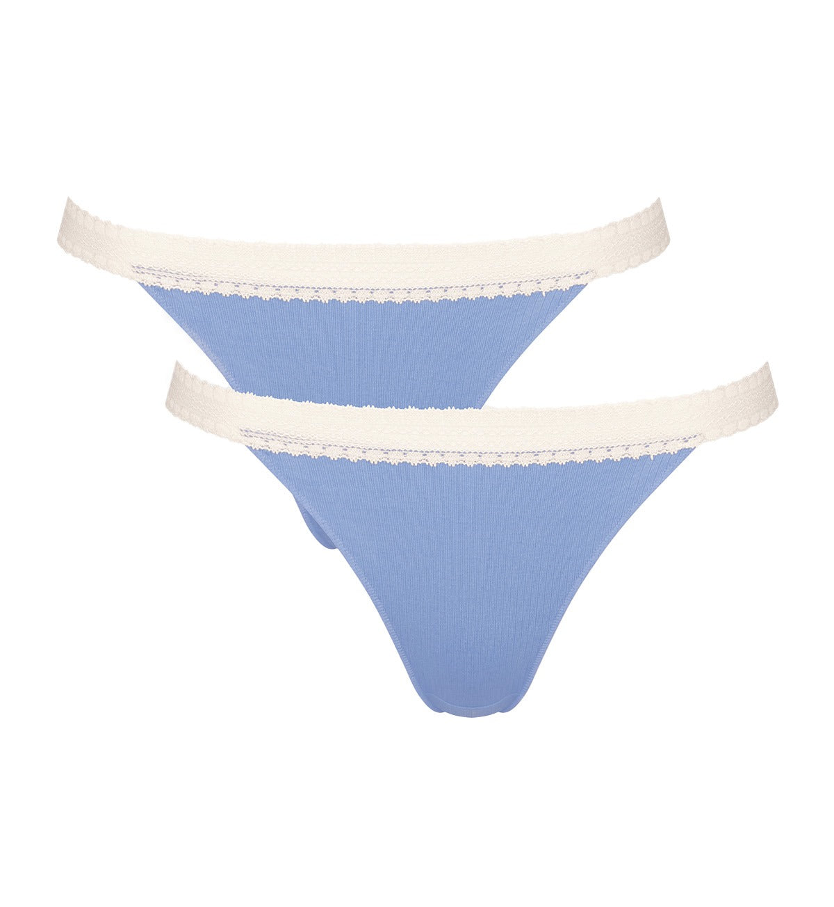 SLOGGI GO RIBBED TANGA Underwear Twin Pack - Comfortable Cotton Stretch Panties for Women, Everyday Wear & Lounge