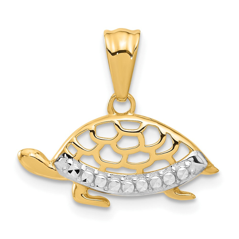 14K Gold Diamond-Cut Turtle Pendant Necklace for Women - Elegant Jewelry Gift for Her, Perfect for Birthdays, Anniversaries & Everyday Wear