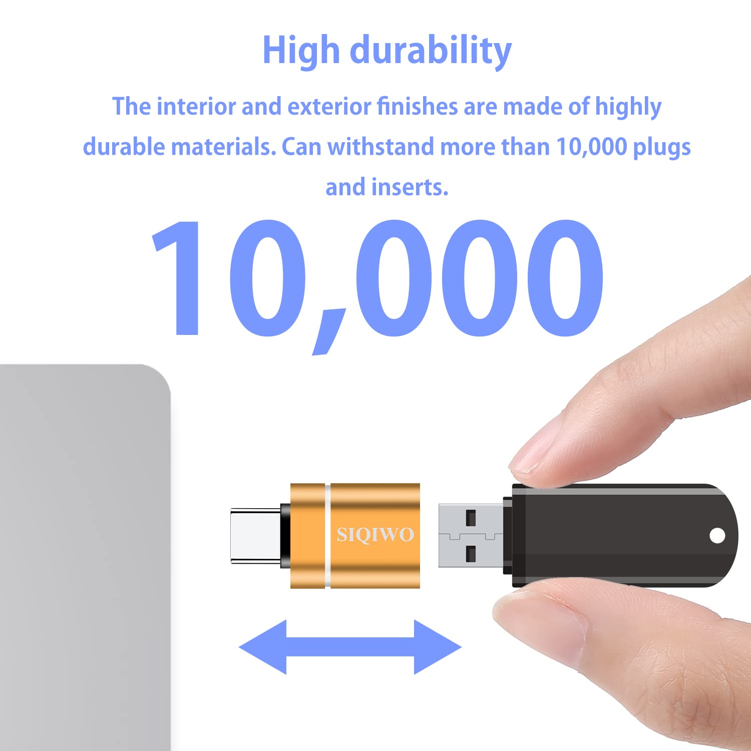 SIQIWO USB C to USB 3.0 OTG Adapter 2 Pack - Type C OTG Converter for MacBook Pro/Air, Dell XPS, Samsung Galaxy, Huawei, Surface Go - Fast Data Transfer & Charging for Laptops, Phones & Tablets