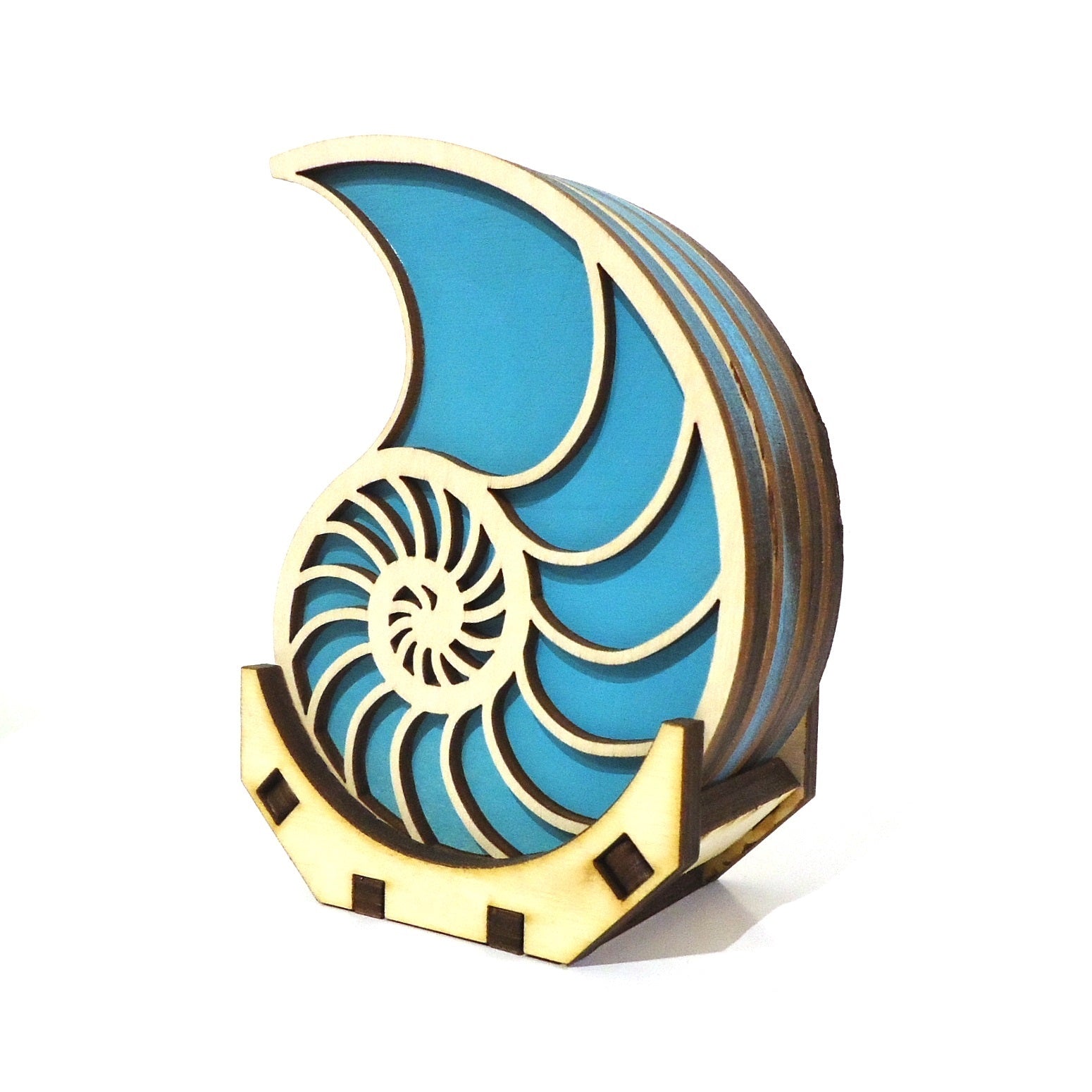 Baltic by Design Premium Nautilus Coaster Set - Absorbent & Durable Coasters for Coffee, Wine, and Drinks - Perfect for Home, Office, and Bar Use