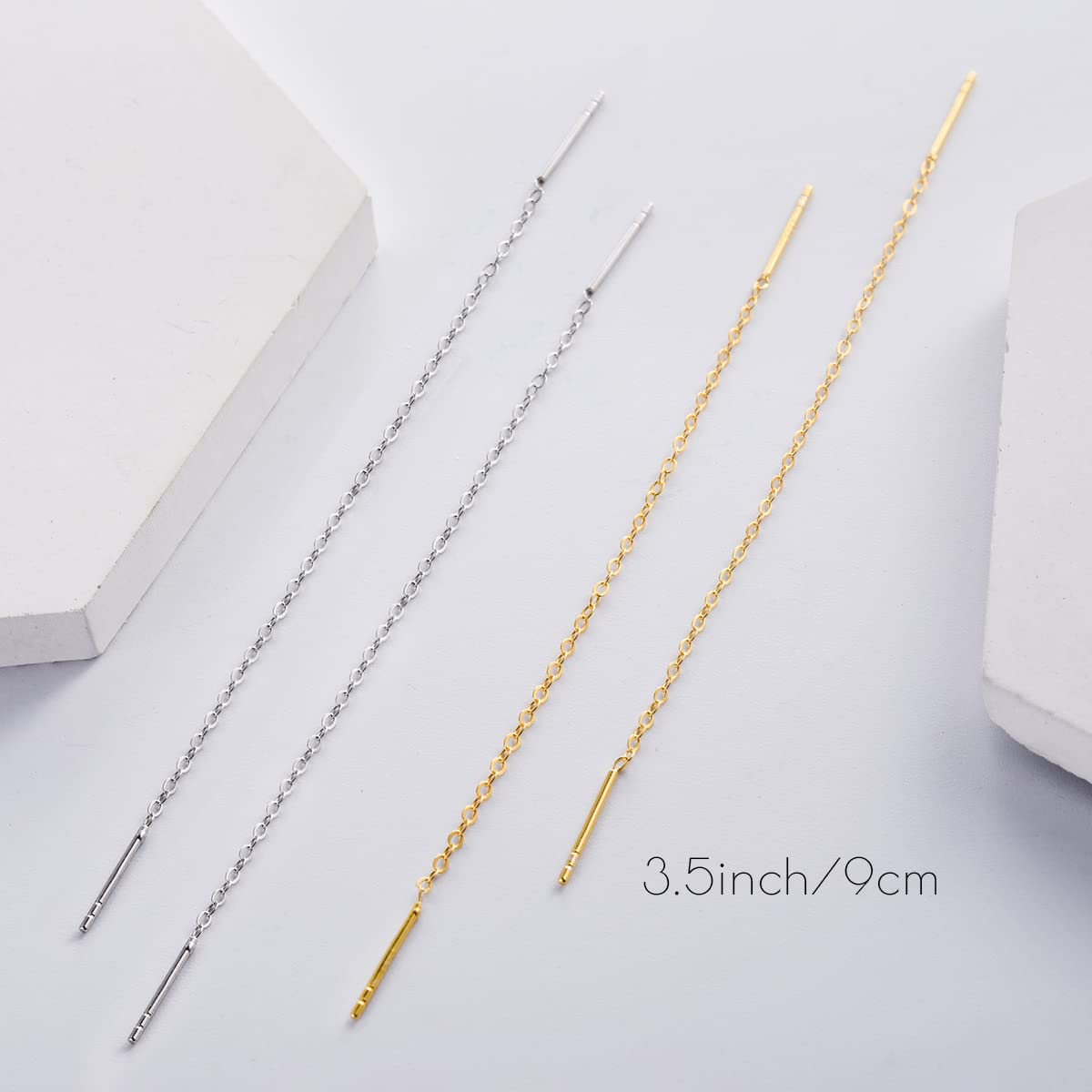 2 Pairs S925 Sterling Silver Threader Earrings for Women - Lightweight Dangle Drop Bar Wrap Earrings, Hypoallergenic Minimalist Jewelry - Perfect Gift for Anniversary, Christmas, Birthday & Everyday Wear