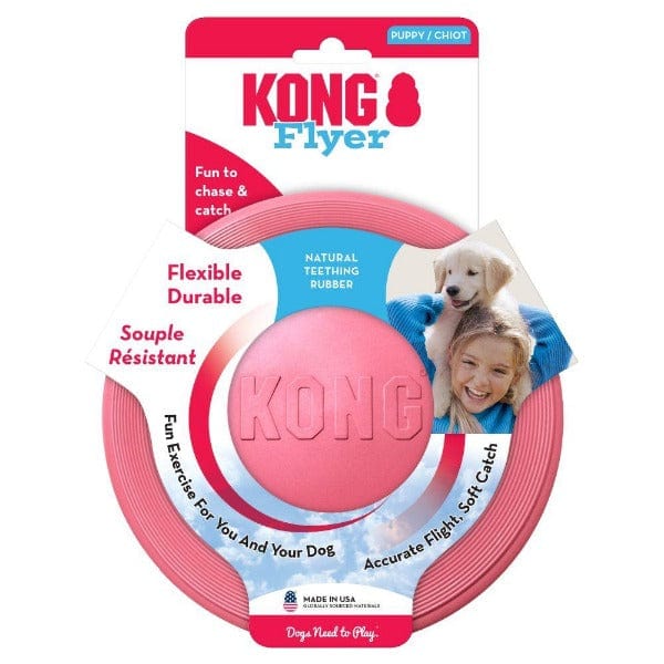 KONG Puppy Flyer Dog Toy - Durable Fetch & Chew Toy for Small Dogs - Perfect for Outdoor Play & Training
