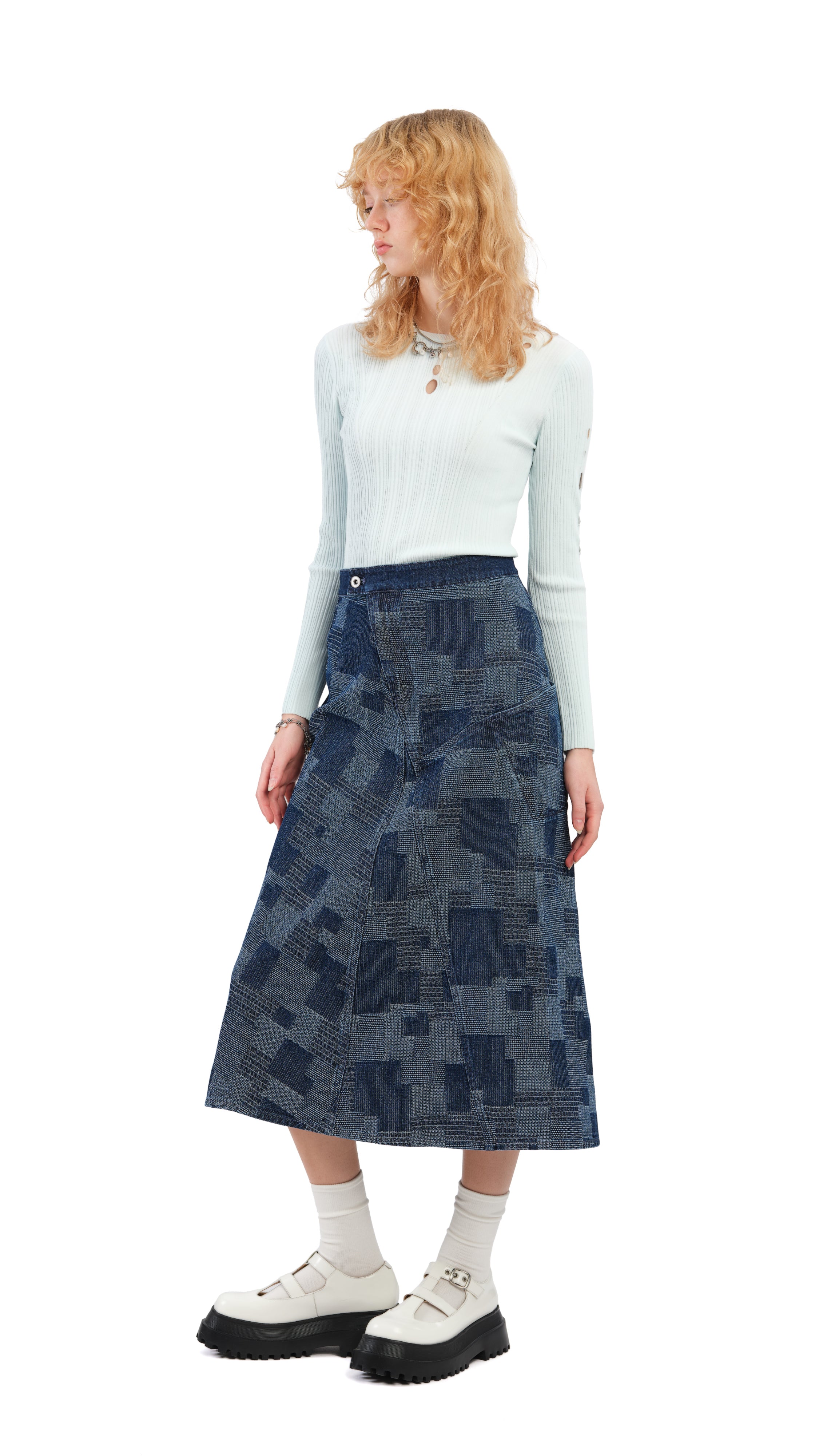 Stylish High Waist Denim Skirt for Women - Trendy A-Line Denim Mini Skirt with Pockets - Perfect for Casual Outfits, Date Nights & Summer Fashion