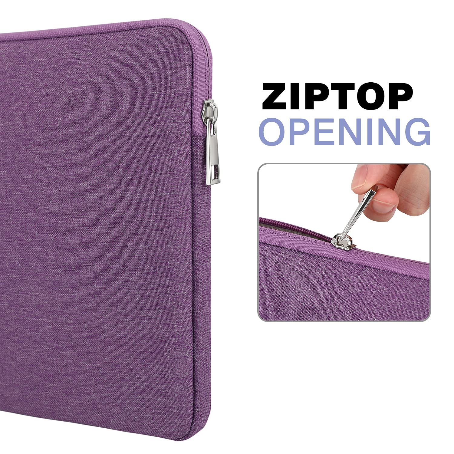 MoKo 9-11 Inch Tablet Sleeve Case - Protective Cover for iPad Air M3, iPad Pro 11 M4/Air M2, iPad 10/9/8/7th Gen (2025 Models) - Lightweight & Durable Purple Carrying Bag - Perfect for Travel, Office & School Use