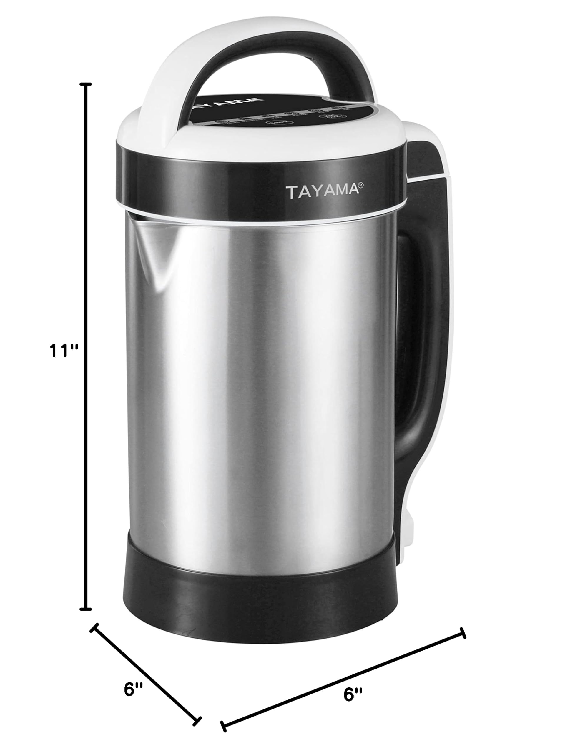 TAYAMA 1.3L Stainless Steel Soy Milk Maker & Nut Milk Machine - Multi-Functional, Fast Heating, Quiet Operation - Perfect for Homemade Almond Milk, Soy Milk, Oat Milk (Black) | Great for Vegan, Keto & Healthy Lifestyle