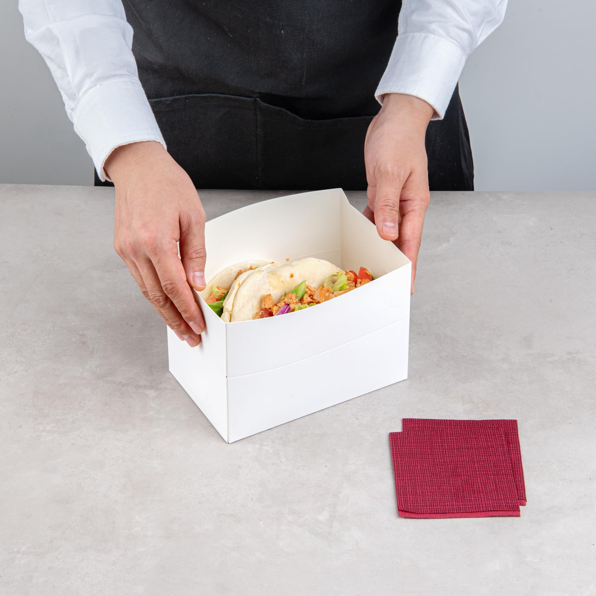Eco-Friendly 47oz Disposable Takeout Containers - 100 Pack White Rectangle To-Go Food Boxes with Fast Top Closure | Greaseproof & Leak-Resistant | Perfect for Burgers, Fried Chicken, Picnics & Catering Events
