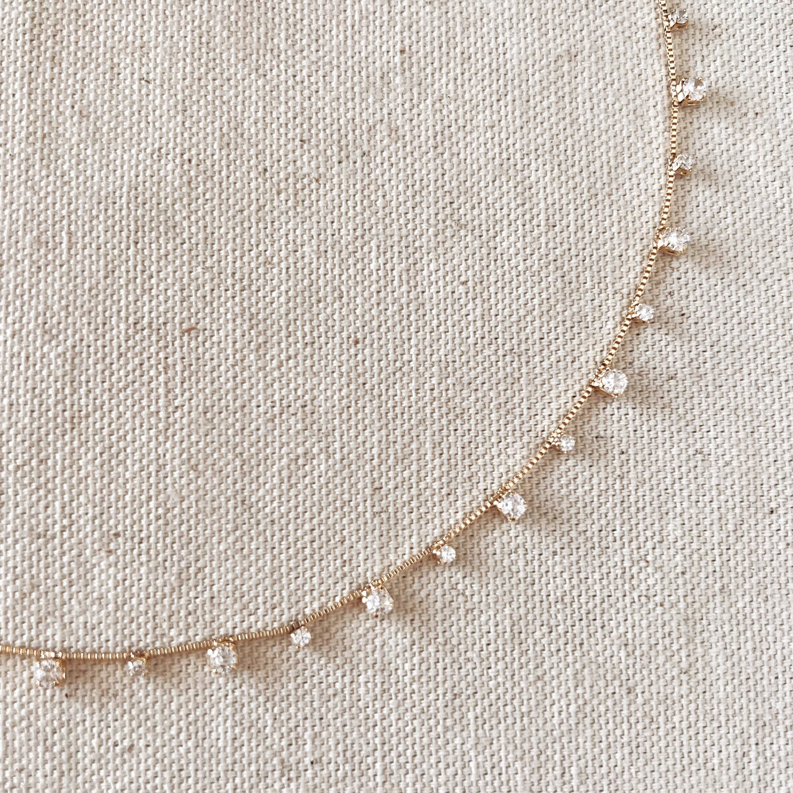 18K Gold Filled Sparkly Choker Necklace for Women - Elegant Layering Jewelry Gift for Valentine's Day, Anniversary & Special Occasions