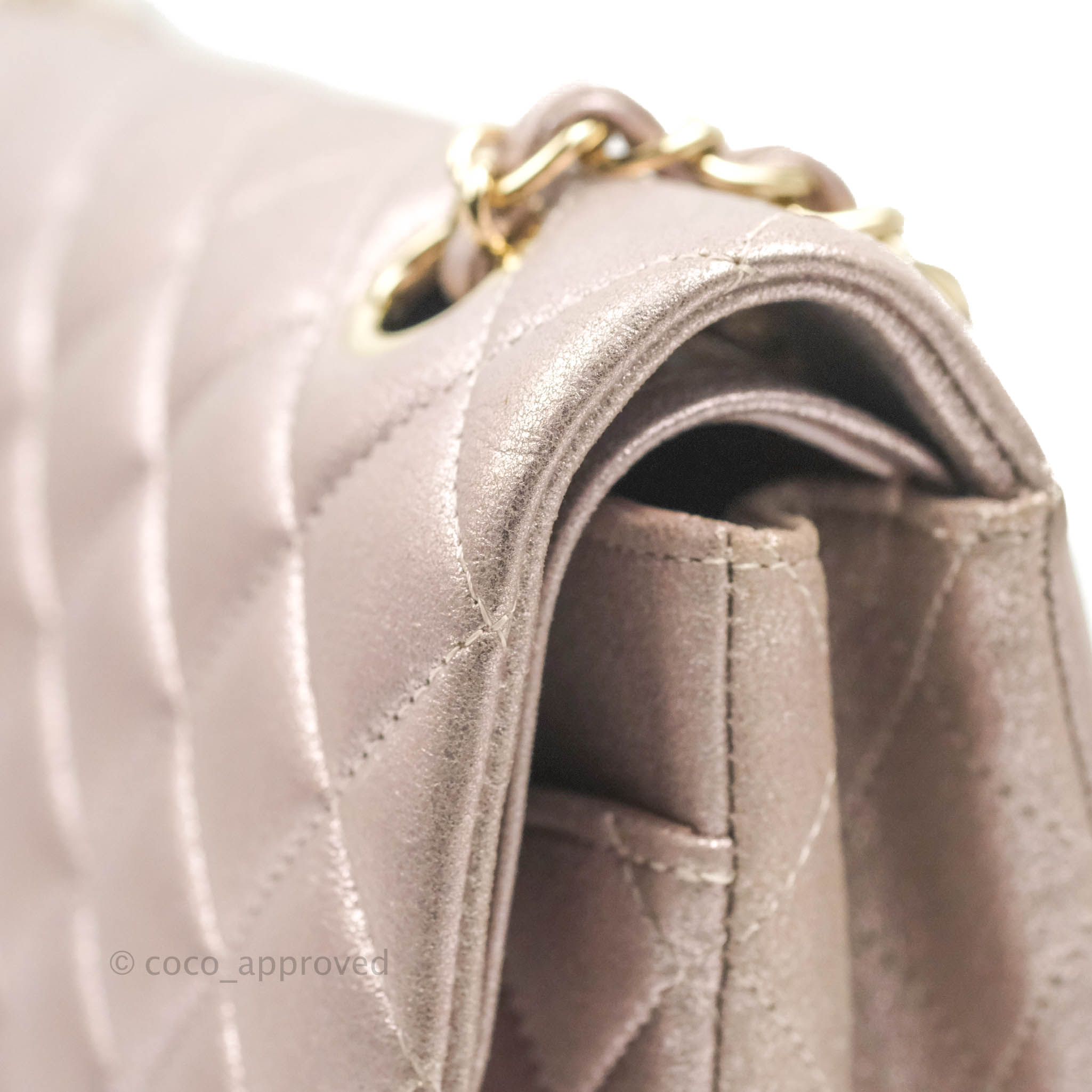 Chanel Classic M/L Medium Double Flap Bag in Rose Gold Pink Lambskin with Gold Hardware - Luxury Handbag for Women, Perfect for Parties, Weddings & Special Occasions