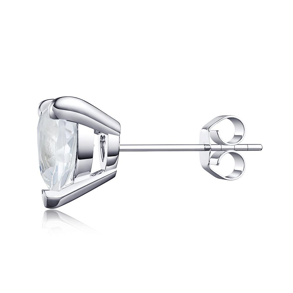 1 CT Heart Shaped Birthstone Stud Earrings - Genuine Gemstone Jewelry for Women, Perfect Gift for Anniversary, Valentine's Day & Mother's Day - Elegant Everyday Wear & Special Occasions
