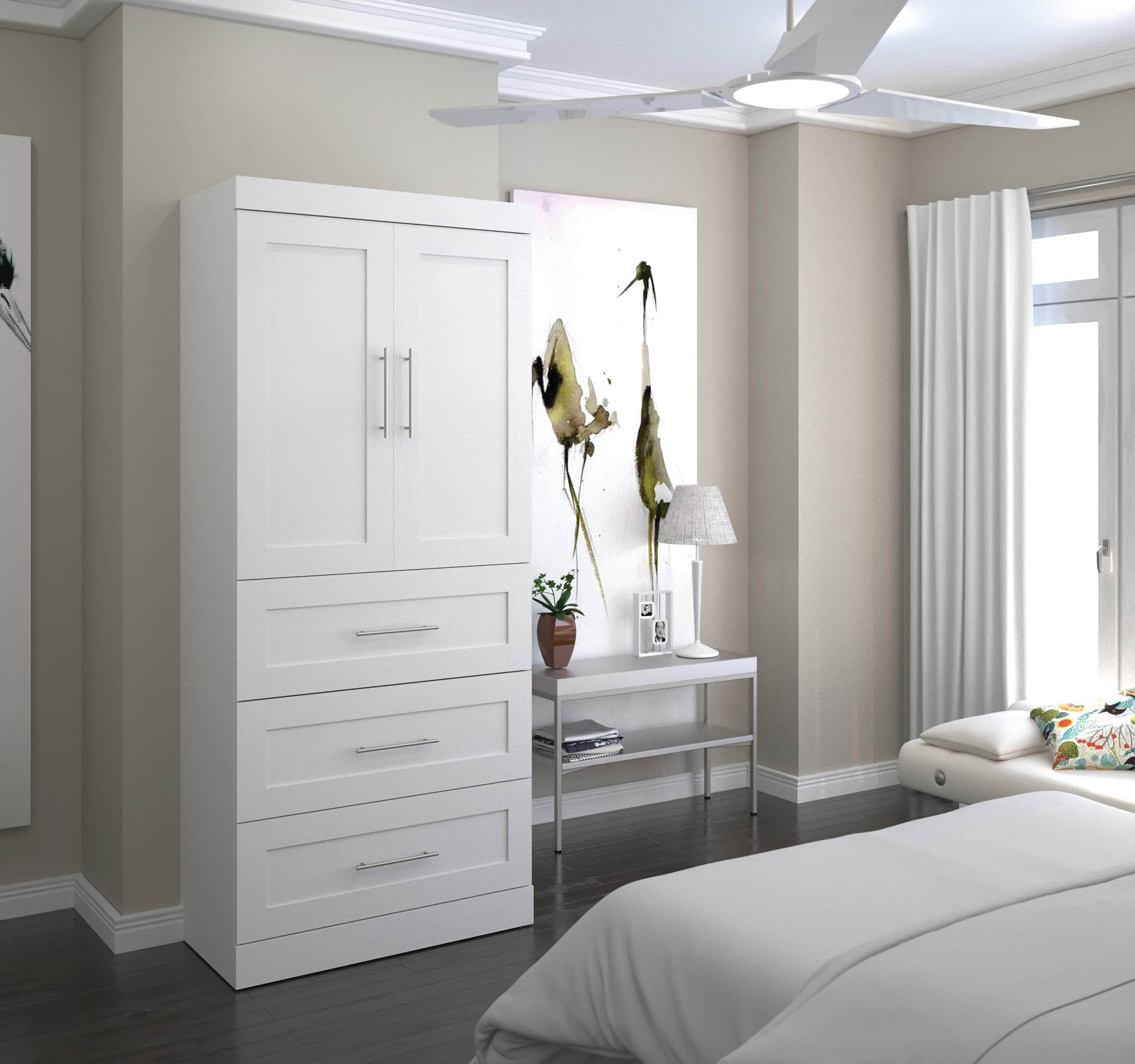 36W Wardrobe with 3 Drawers - 5 Color Options for Bedroom, Closet & Storage Organization | Space-Saving Furniture for Small Apartments