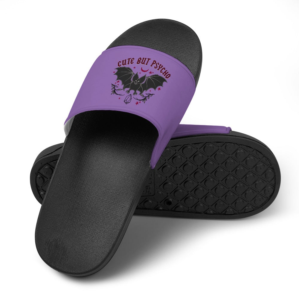 Stylish Cute But Psycho PVC Sandals for Women - Trendy Summer Beach Slides - Perfect for Pool Parties, Vacations & Casual Outings