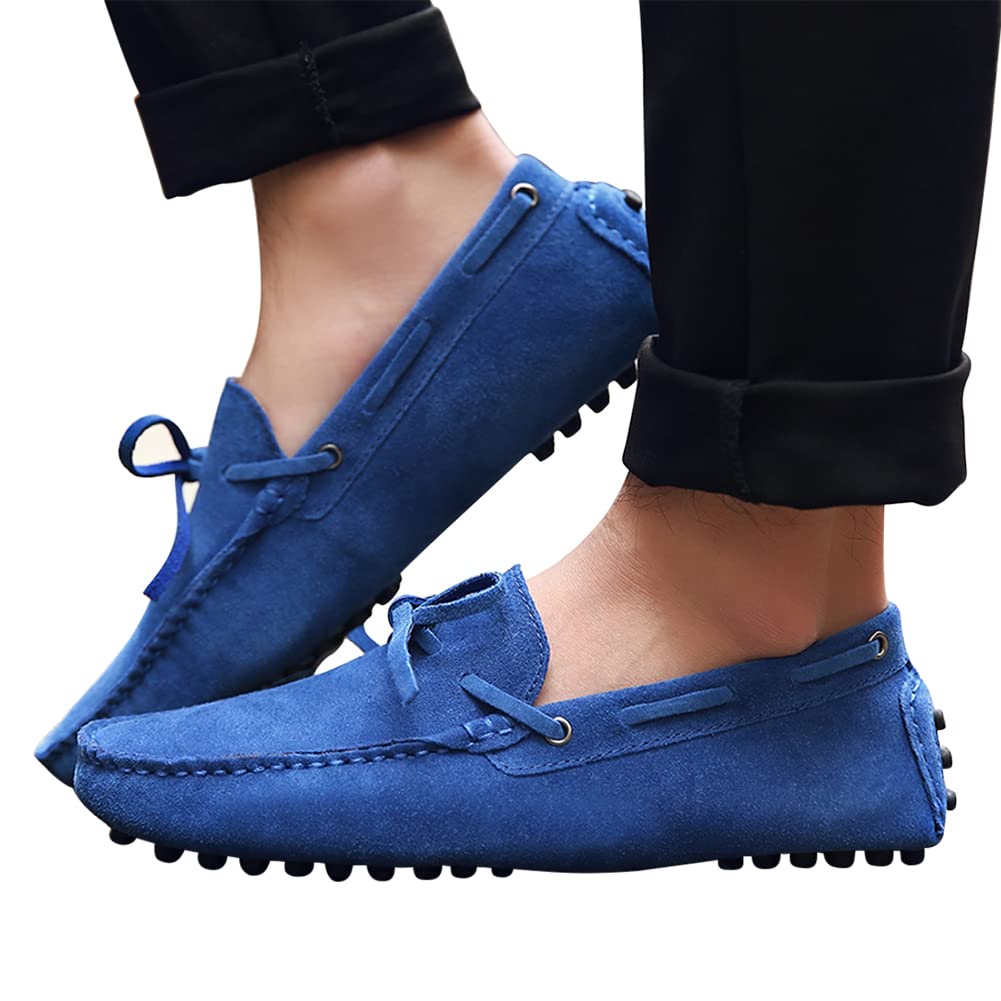 Santimon Men's Penny Loafers - Classic Suede Leather Moccasins Slip-On Shoes for Casual Wear, Driving & Prom | Comfortable & Stylish Men's Footwear for Office, Dating & Special Occasions
