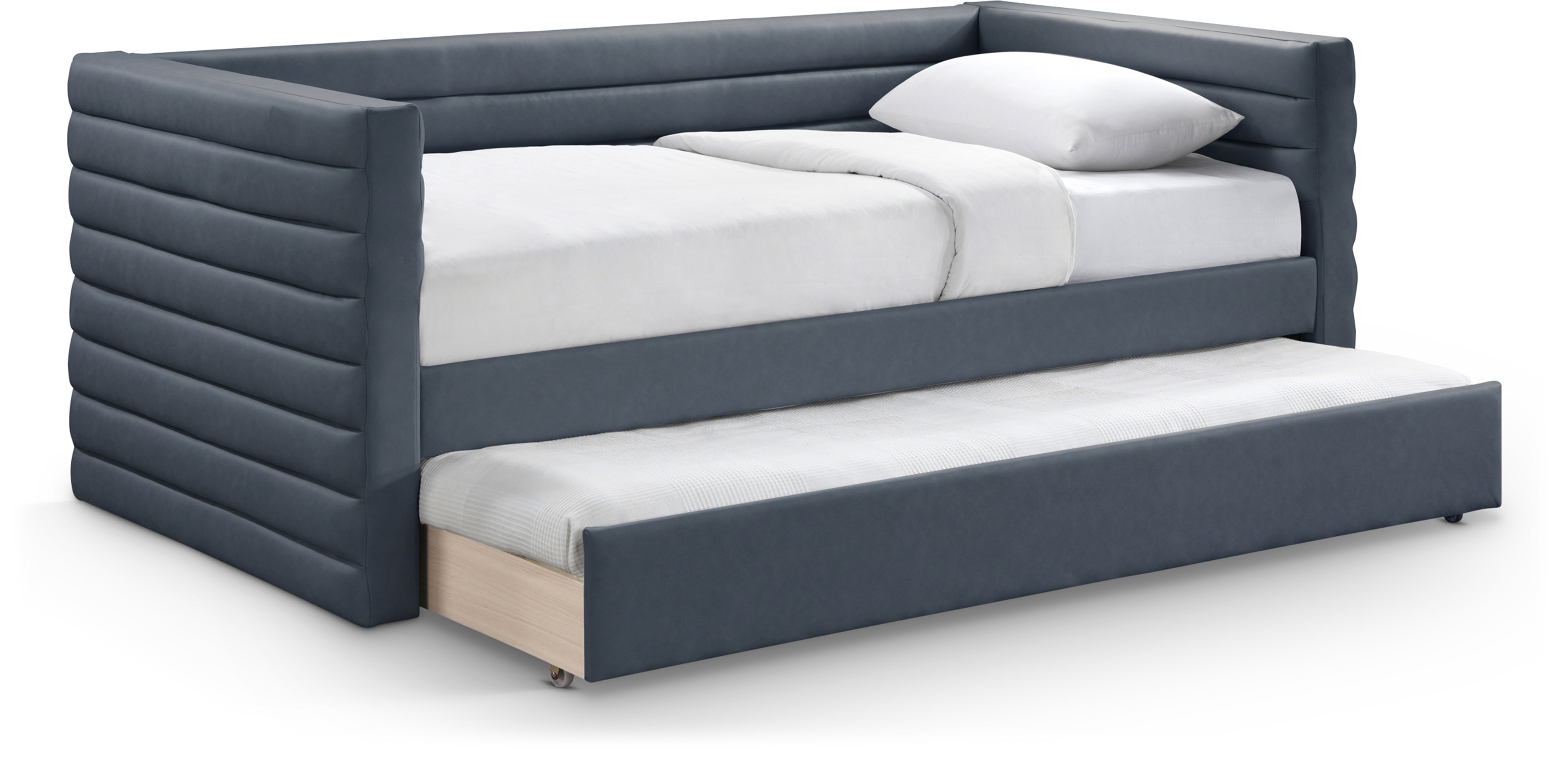Beverly Vegan Leather Daybed - Modern Faux Leather Sofa Bed for Living Room, Guest Room & Small Spaces | Comfortable Sleeper Couch with Premium PU Leather