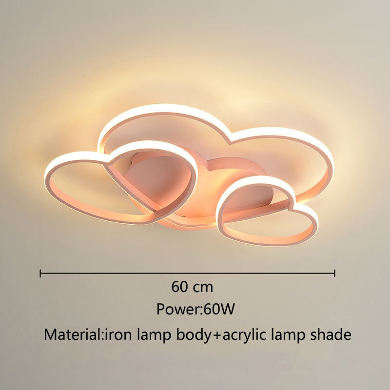 Girls Heart-Shaped Ceiling Light - Pink LED Nursery Room Decor for Kids & Baby Girls - Perfect for Bedroom, Playroom, and Birthday Party Decorations