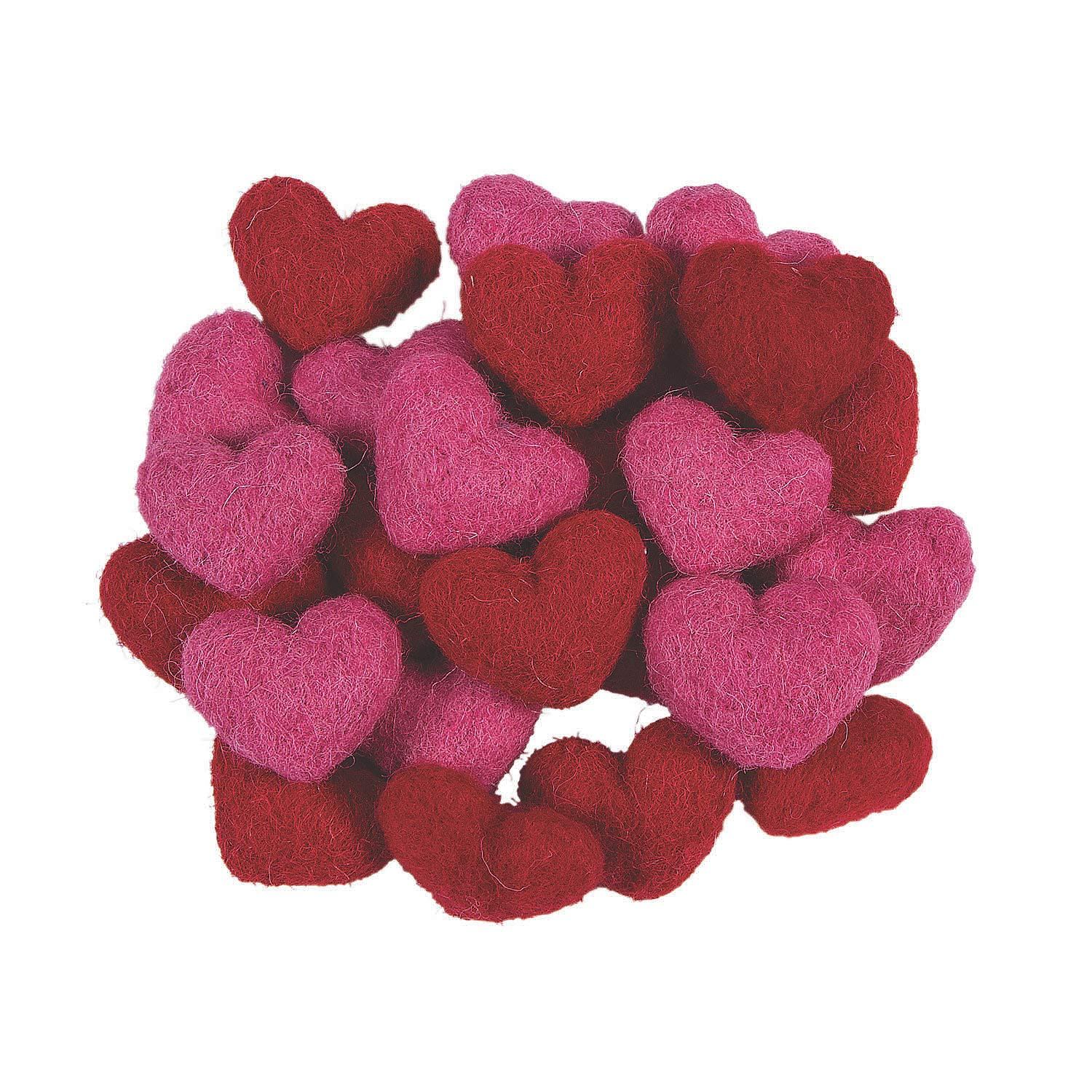 24-Pack Wool Felt Valentine Hearts for DIY Crafts - Premium Valentine's Day Decorations & Party Supplies - Perfect for Classroom Activities, Gift Wrapping & Home Decor