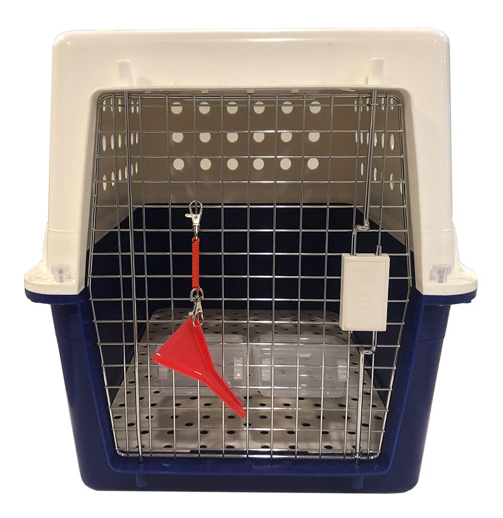 Red Hook-On Pet Carrier Door with Water Funnel Spout - Leak-Proof Water Guide for Pet Bowls - Perfect for Travel, Cages & Outdoor Adventures