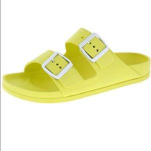 Yasmin Women's Slide Sandals - Comfortable Summer Yellow Flip Flops for Beach, Pool, and Casual Wear