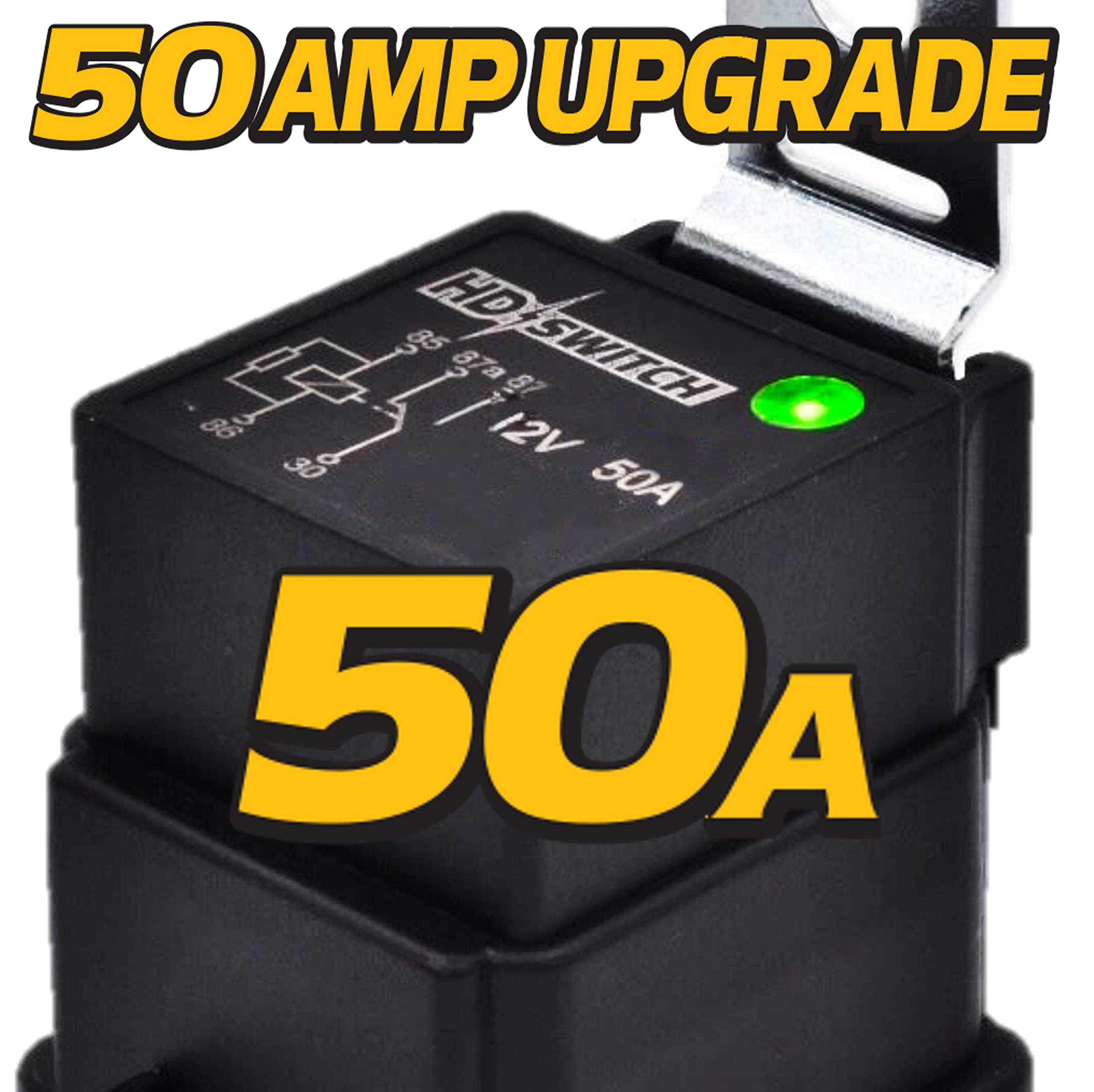 12 Pack Heavy Duty Waterproof 12V Relay with LED Indicator - 50 AMP Automotive Relay Upgrade Kit with Dielectric Grease - Compatible with John Deere AM123716 & Hella - Ideal for Tractors, Trucks, and Off-Road Vehicles