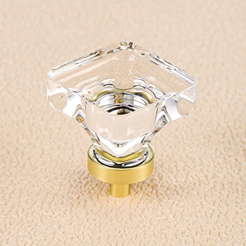 Clear Crystal+Satin Brass Base