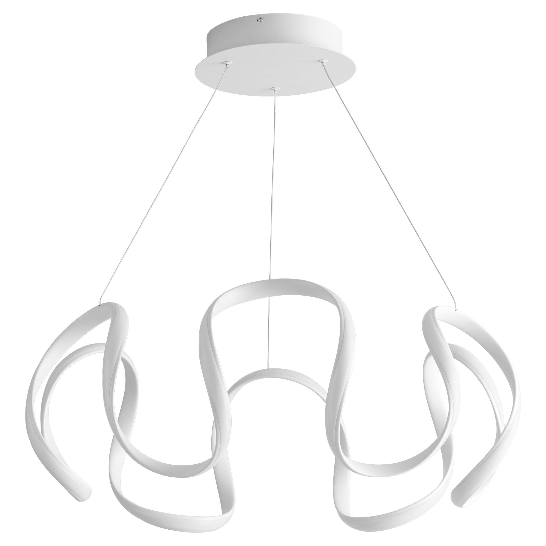 Oxygen Cirro 3 61 6 LED Pendant Light 28 Inch 3000K Warm White Modern Chandelier - Perfect for Kitchen Island, Dining Room, and Living Room Lighting