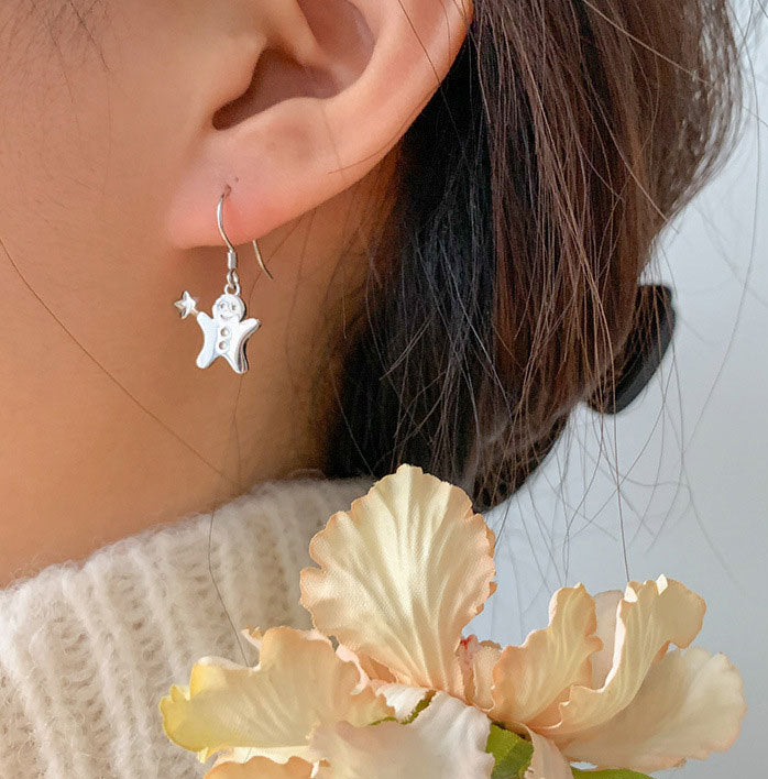 Gingerbread Man Dangle Earrings - Cute Christmas Stocking Stuffers for Women | DC007 | Perfect Holiday Gift & Party Accessory