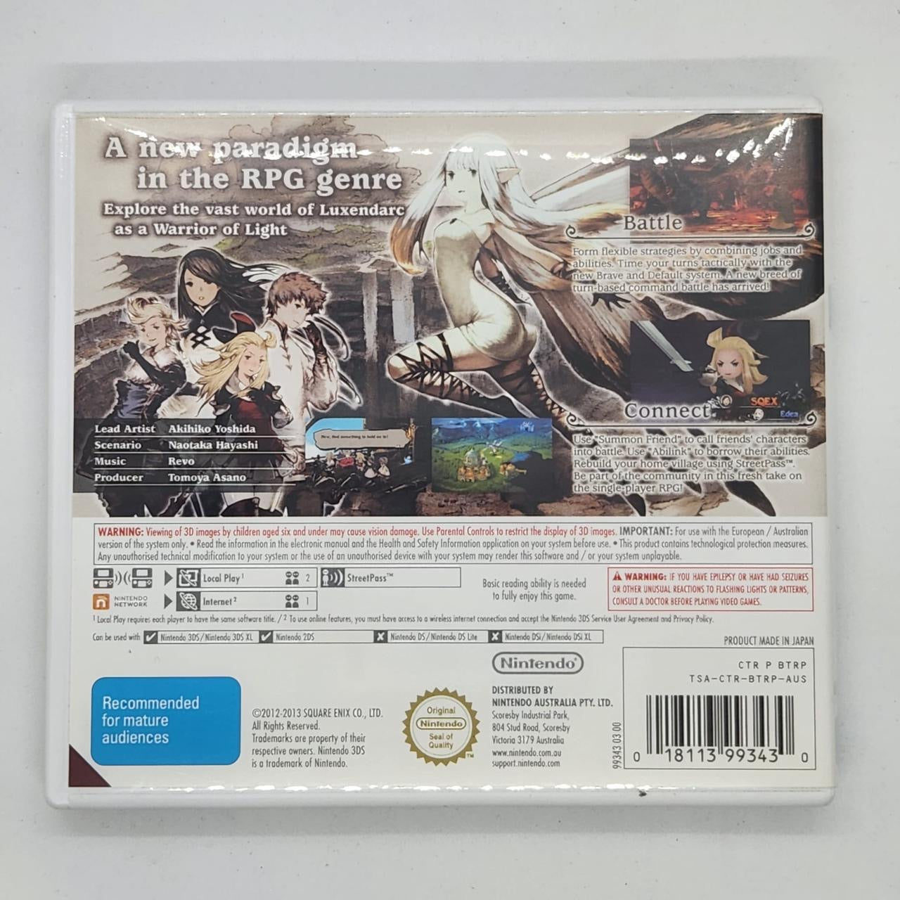 Bravely Default Nintendo 3DS Game with Manual - PAL Version | JRPG Adventure Game for Nintendo 3DS | Perfect for Travel & Home Gaming