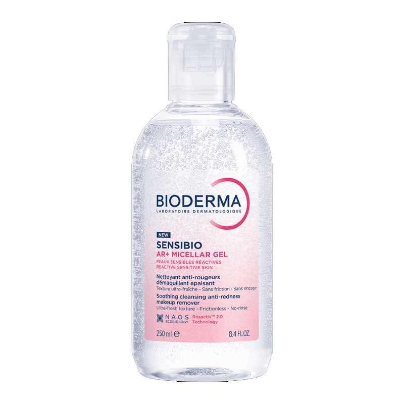 Bioderma Sensibio AR+ Micellar Gel Soothing Cleansing Anti-Redness Makeup Remover for Sensitive Skin - Gentle Face Wash & Makeup Cleanser for Daily Skincare Routine