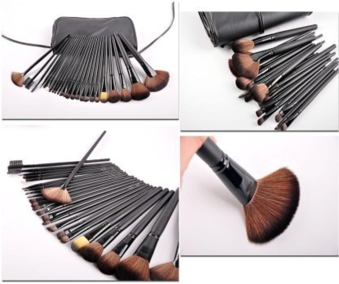 Premium Synthetic Makeup Brushes Set for Foundation & Eyeshadow - Home & Travel Use