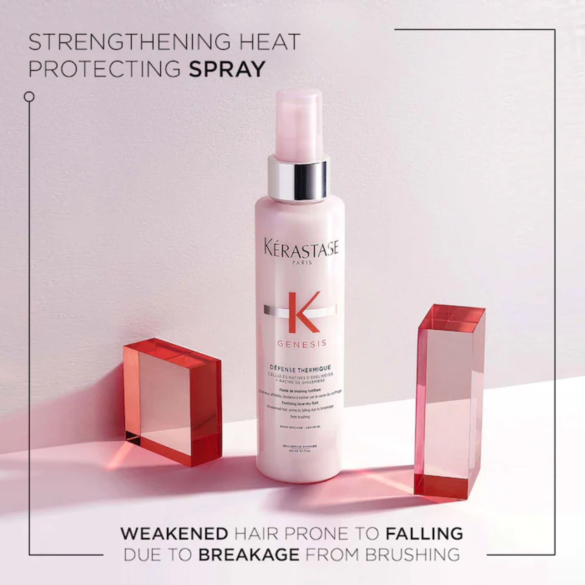 Kerastase Genesis Strengthening Shampoo, Conditioner & Heat Protectant Leave-In Treatment for Weak & Damaged Hair - Hydrates, Adds Shine, Prevents Breakage - Perfect for Daily Hair Care & Heat Styling Protection