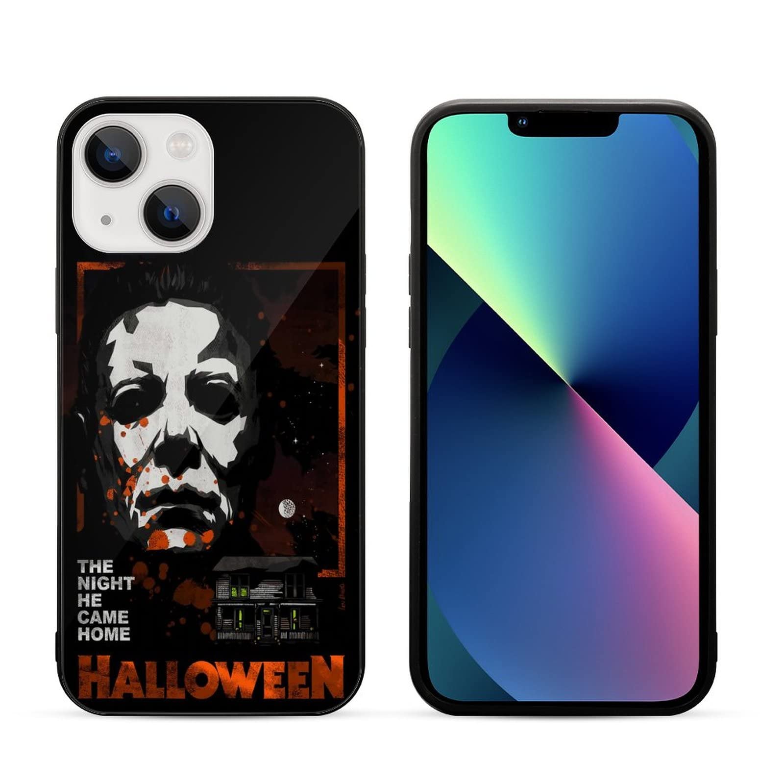 Halloween Michael Myers iPhone 13 Glass Case - Full Body Protective Phone Cover for iPhone 13 - Perfect for Halloween Parties, Horror Movie Nights & Themed Events