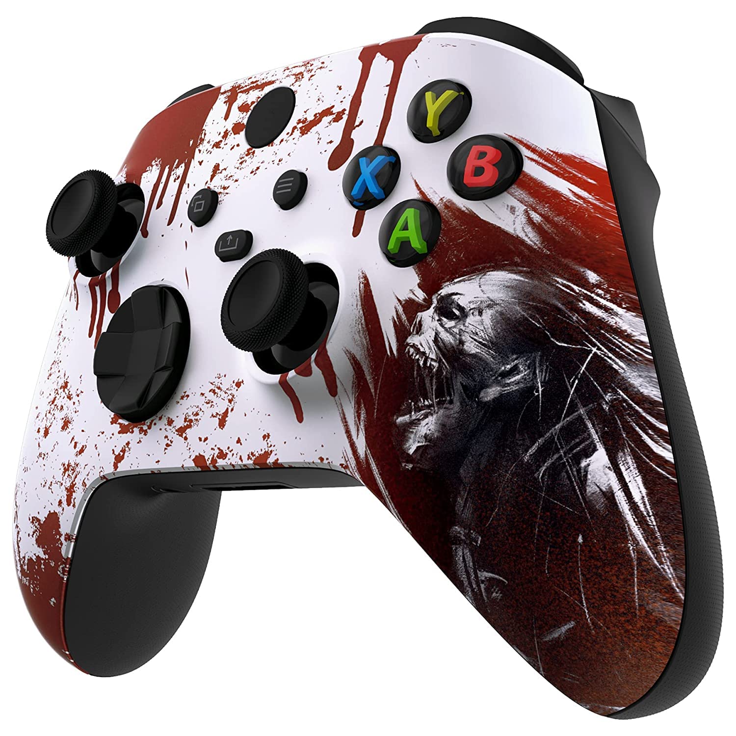 Custom Wireless Xbox Controller for Microsoft Series X/S & One - Soft Touch Grip, Bloody Zombie Design - Enhanced Gaming Experience for FPS, Racing & Action Games