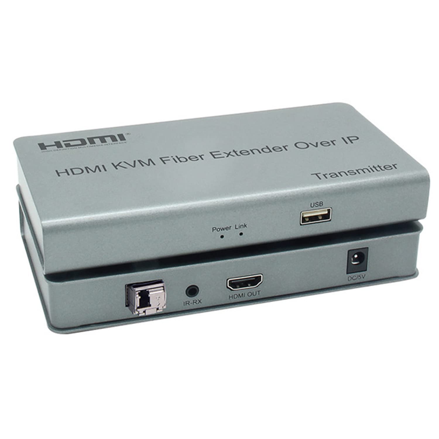 HDMI KVM Fiber Extender Over IP - 20KM USB 2.0 KVM Switch with LC/SC Fiber Cable for PS4, Monitor & PC - Keyboard/Mouse Sharing Solution for Home Theater & Office Workstations