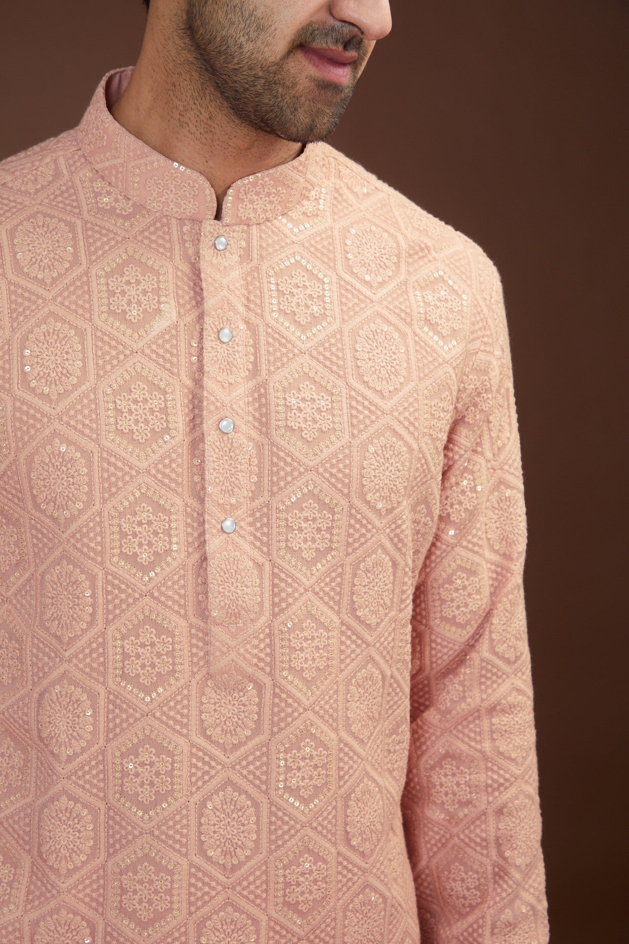 Elegant Mud Pink Chikankari Kurta for Women | Traditional Indian Embroidered Tunic | Perfect for Festivals, Weddings & Casual Wear