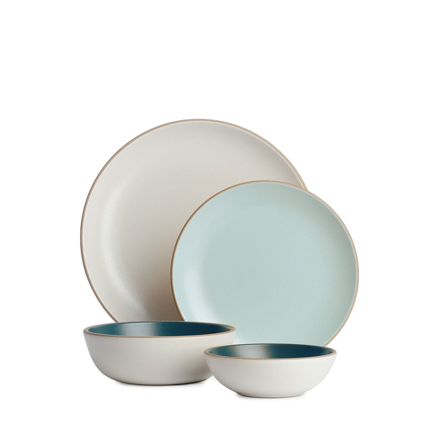 Premium Issaquah 4-Piece Dinnerware Set - Porcelain Plates & Bowls for Everyday Dining, Dinner Parties & Family Meals