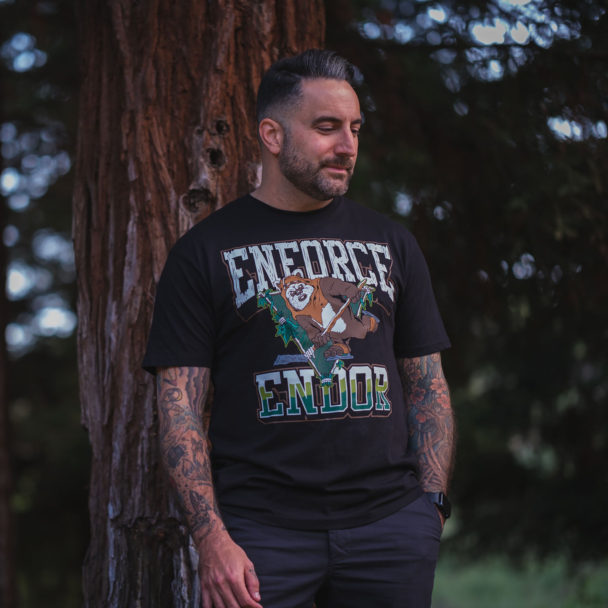 Enforce Endor Premium Cotton T-Shirt for Men - Comfortable & Stylish Casual Wear for Everyday Use, Gym, and Outdoor Activities
