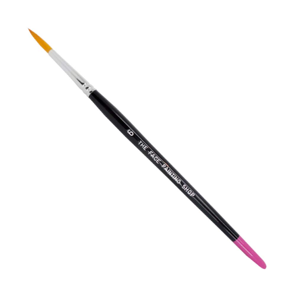 Professional Face Painting Brush - Round 6, Synthetic Bristles with Sleek Ink Tipped Wooden Handle for Artists & Kids | Perfect for Halloween, Birthday Parties & Costume Makeup