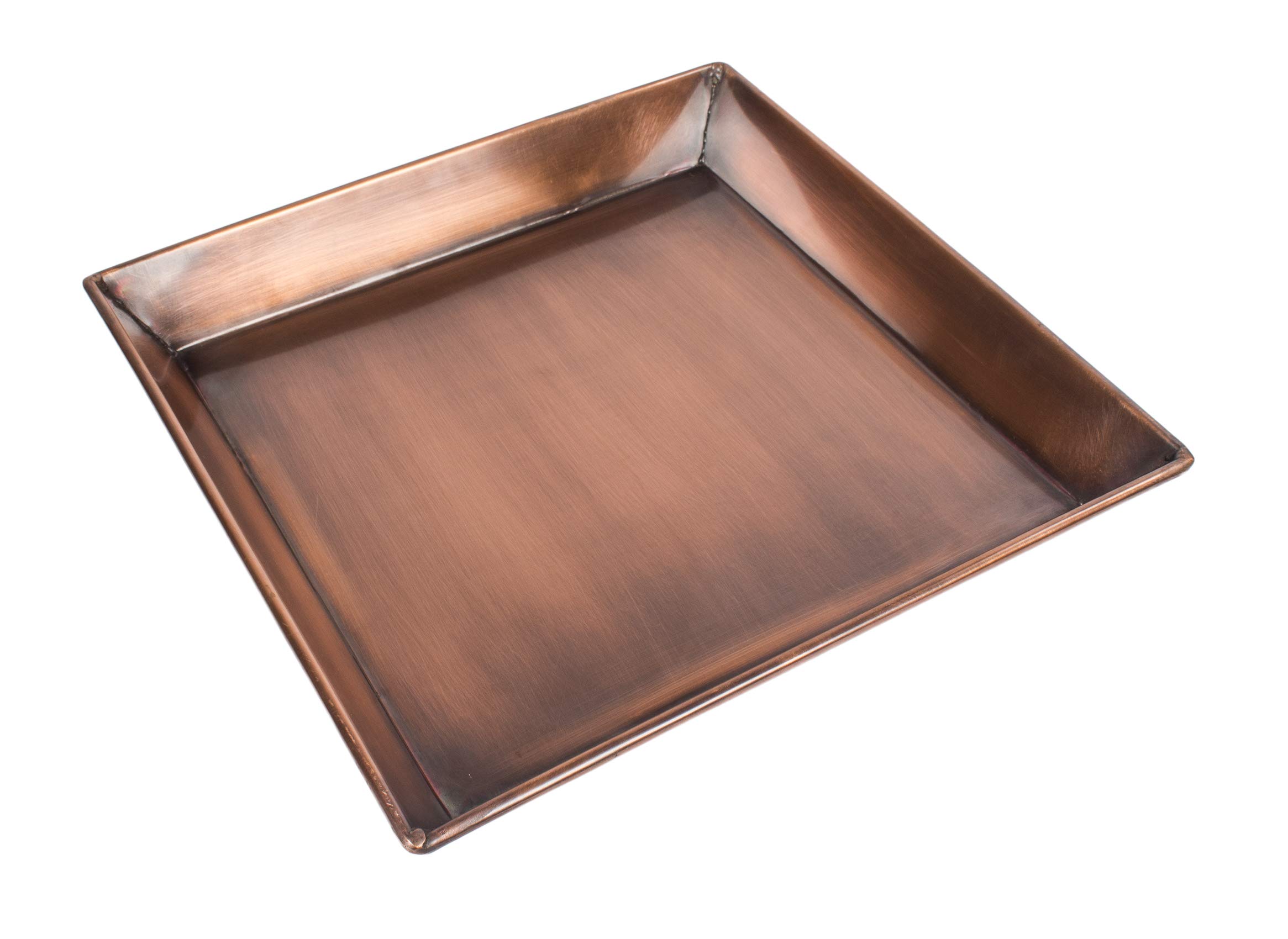Large Stainless Steel Tall Planter with Tray - Antique Copper Outdoor/Indoor Flower Pot for Garden, Porch, Patio, Entryway & Hallway Decor | Durable Metal Garden Urn for Plants