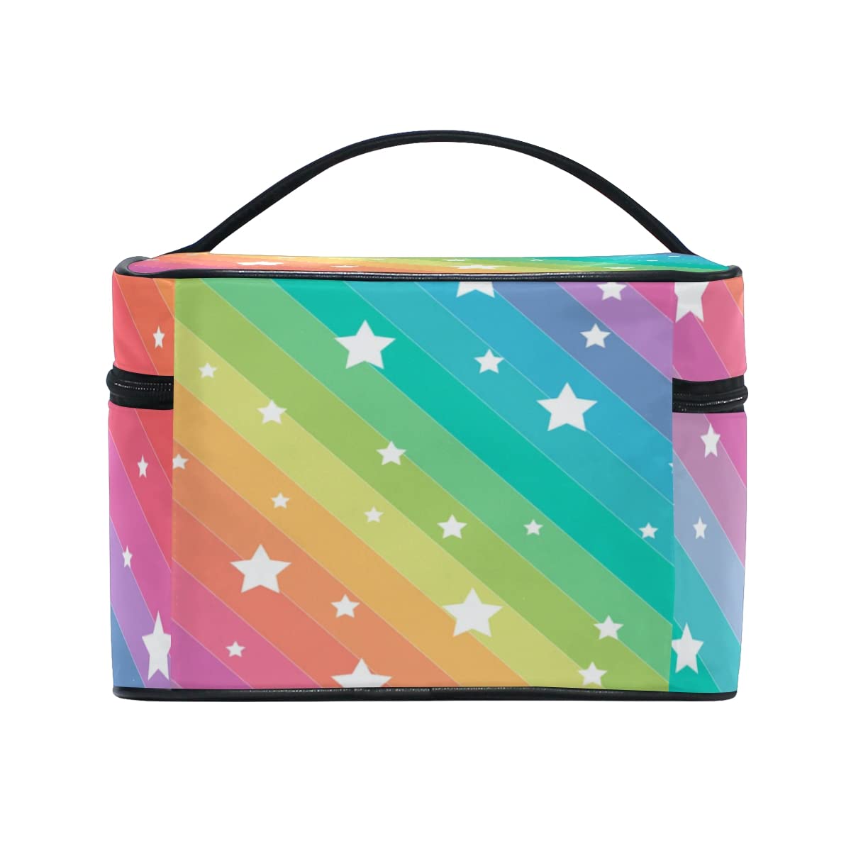 Rainbow Stars Makeup Bag for Women - Travel Cosmetic Organizer for Toiletries & Beauty Essentials