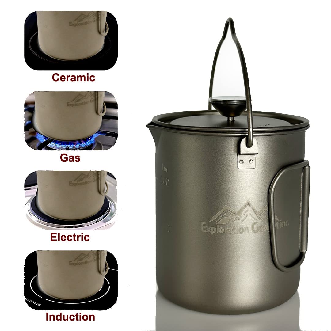 Titanium Camping Coffee Maker - Portable French Press, Coffee Pot & Tea Infuser - Lightweight Titanium Cup for Outdoor Adventures, Hiking & Backpacking Trips