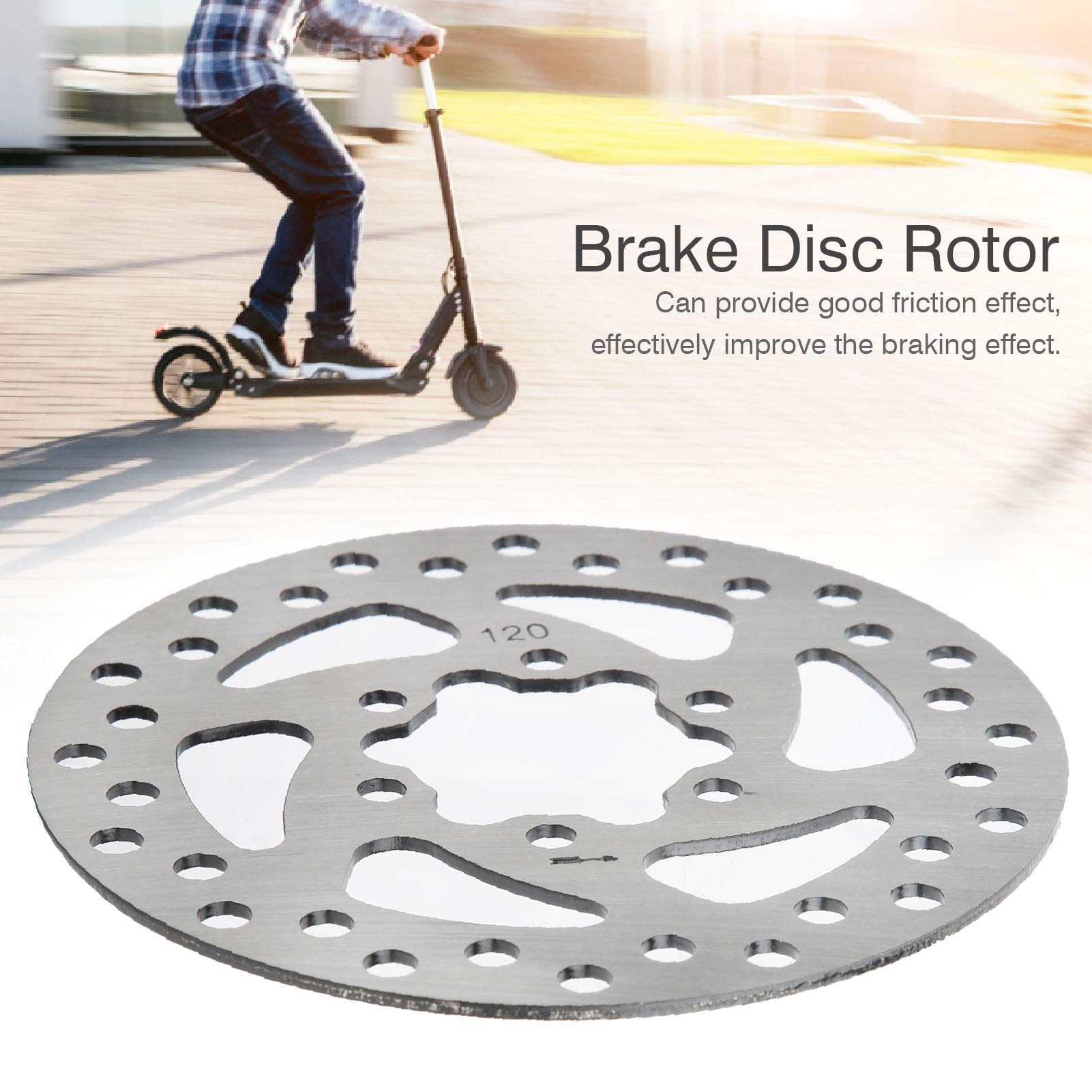 120mm Stainless Steel Electric Scooter Brake Disc - Replacement Rotor Pad for Skateboards & E-Scooters (34mm Inner Diameter) - Durable Braking Solution for Commuting & Urban Riding